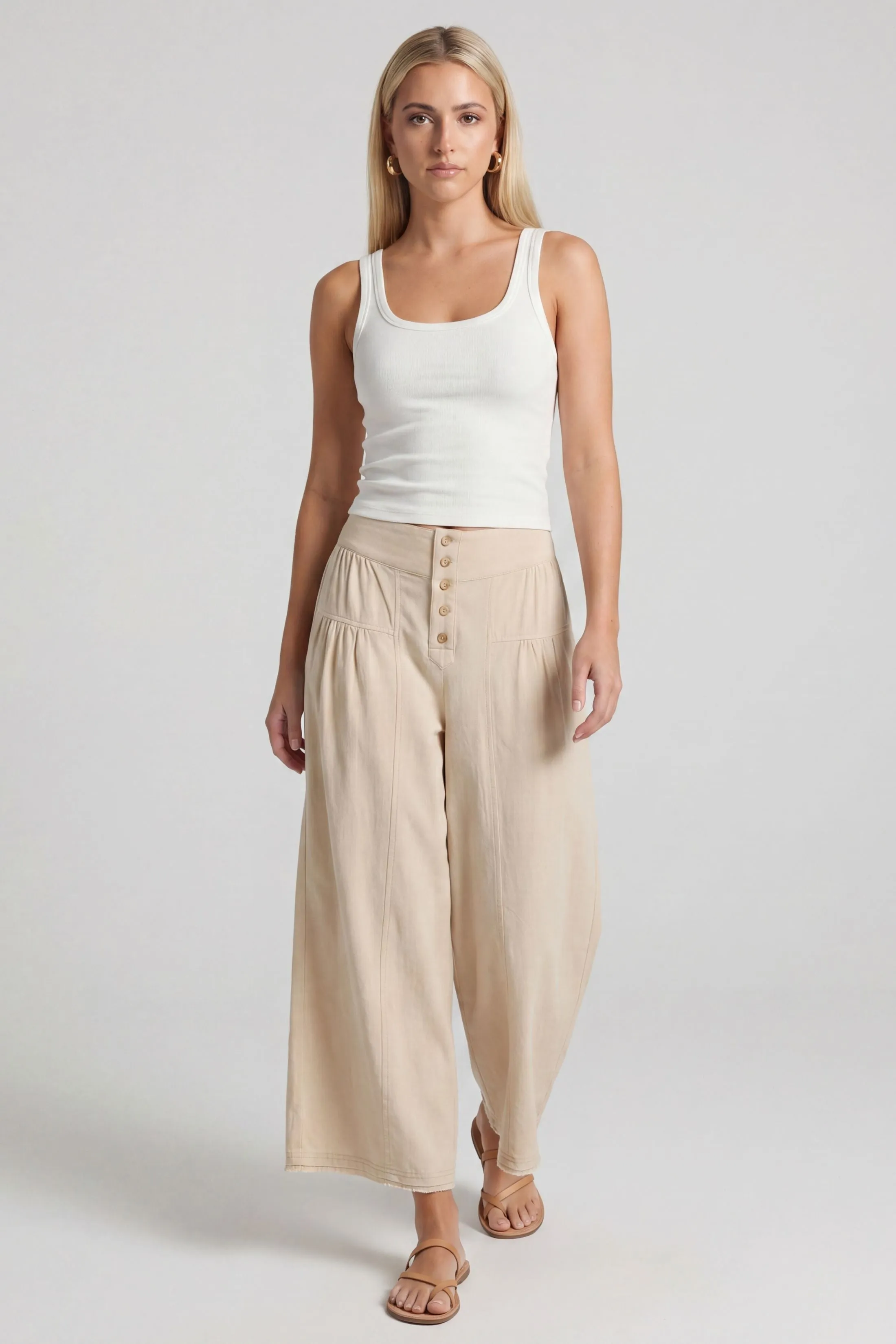 Yasmin High Waist Wide Leg Pant sold by fab'rik
