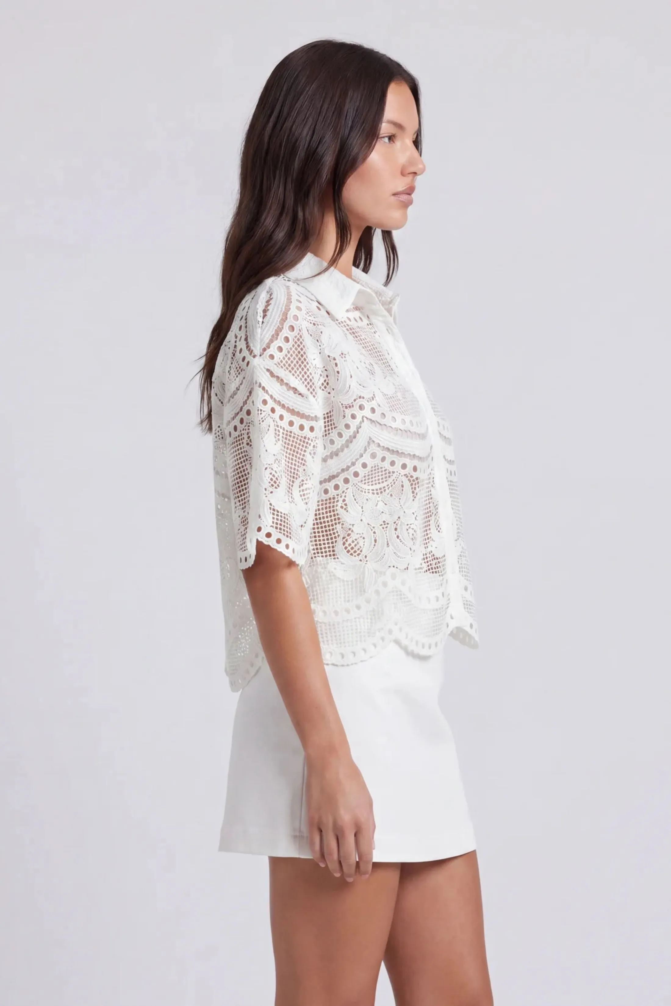 Blake Lace Button Up Collared Top sold by fab'rik product image thumbnail 2