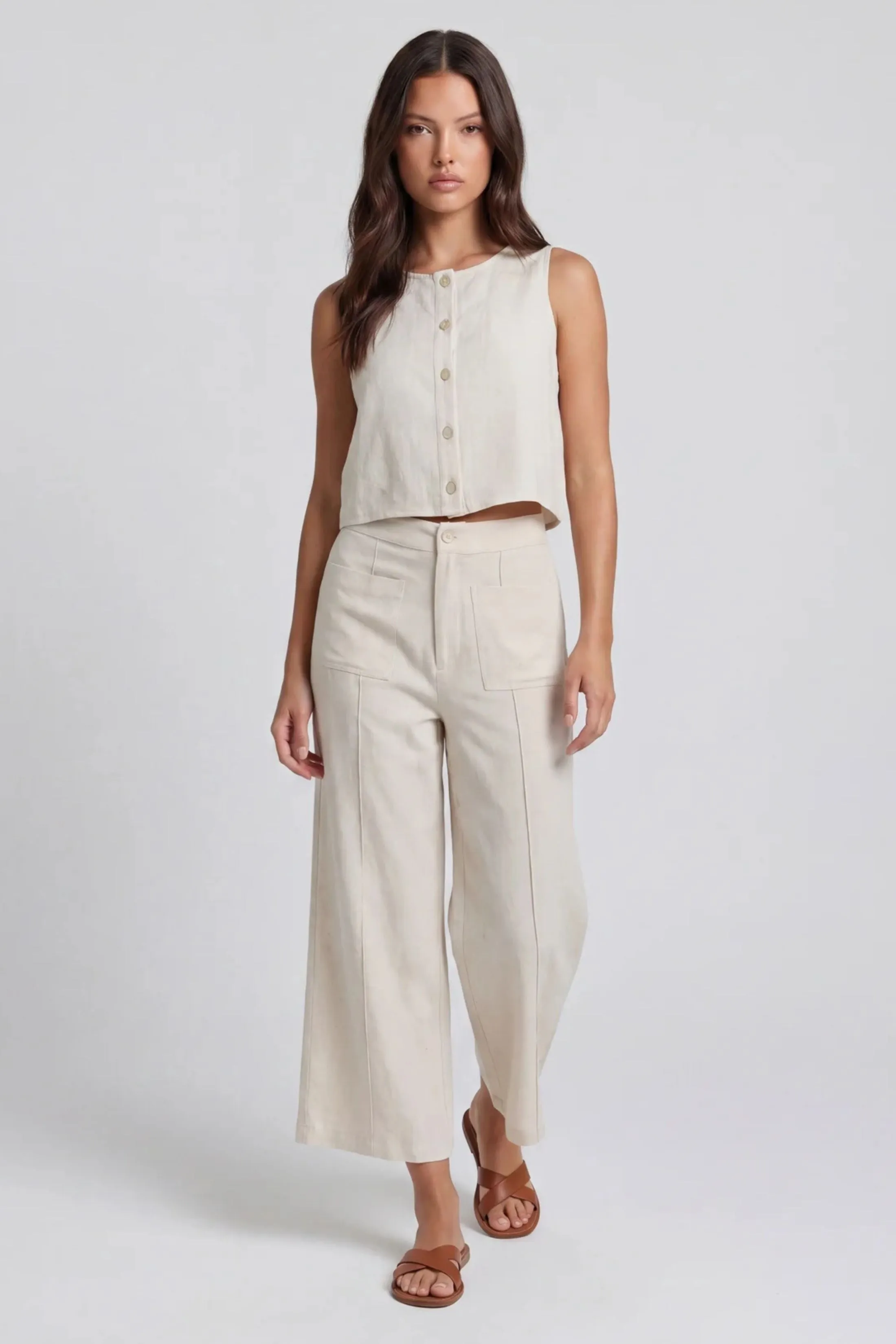 Kaylor Button Up Sleeveless Top sold by fab'rik product image thumbnail 4