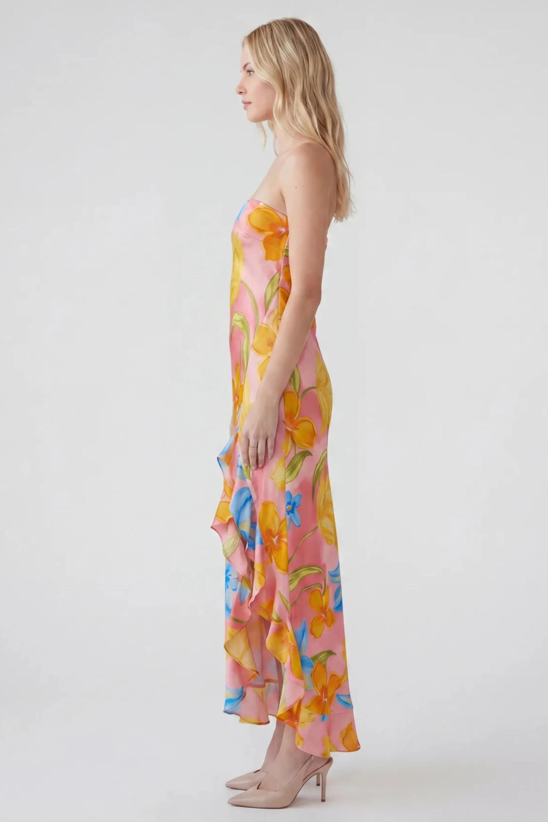 Rosie Strapless Ruffled Slit Maxi Dress sold by fab'rik product image thumbnail 2
