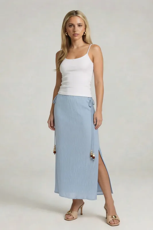 Hanna Textured Woven Midi Skirt made by Lena