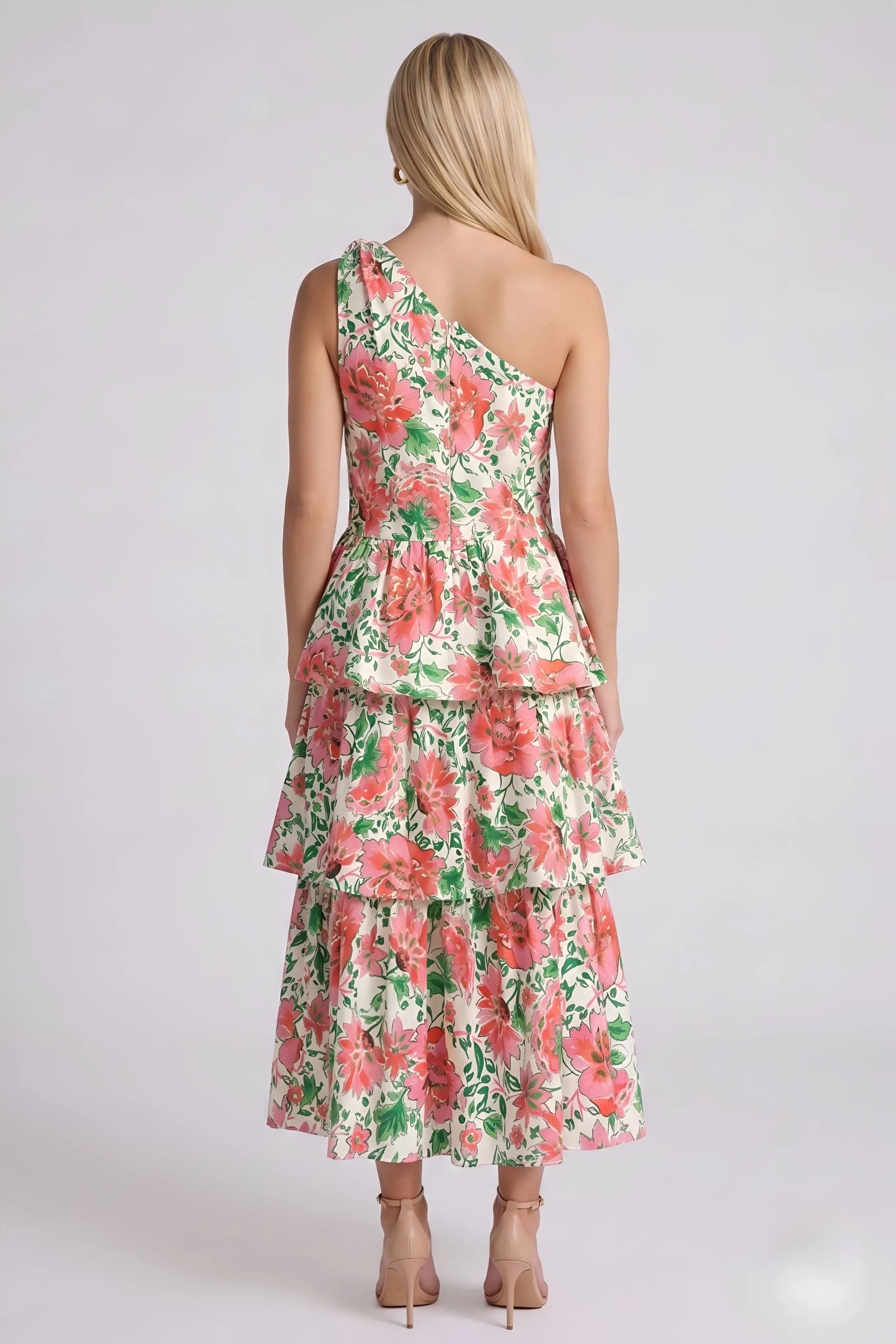 Isabella Tiered Pink Floral Maxi Dress sold by fab'rik product image thumbnail 3