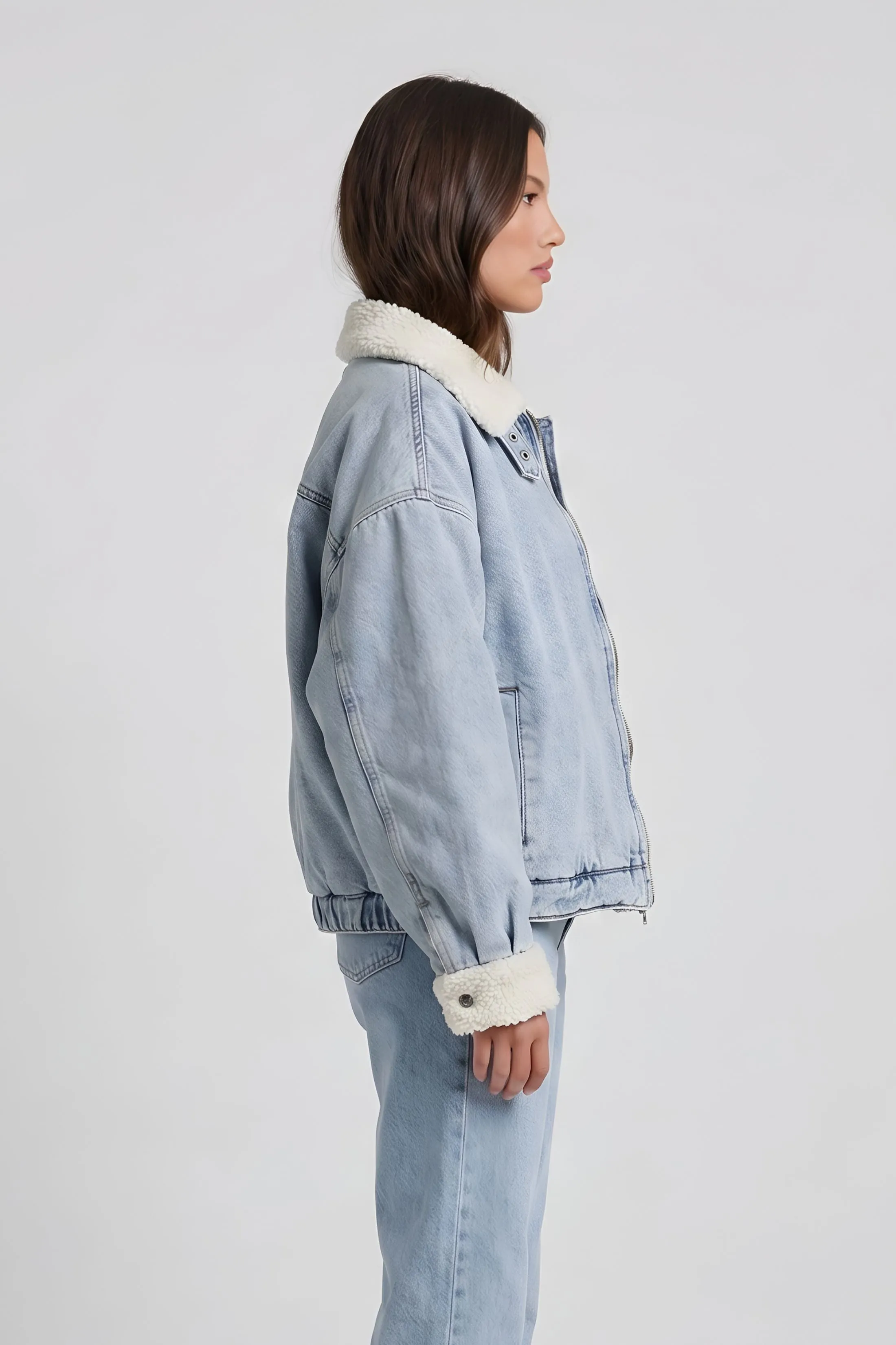 Sammy Faux Fur Denim Jacket sold by fab'rik product image thumbnail 2