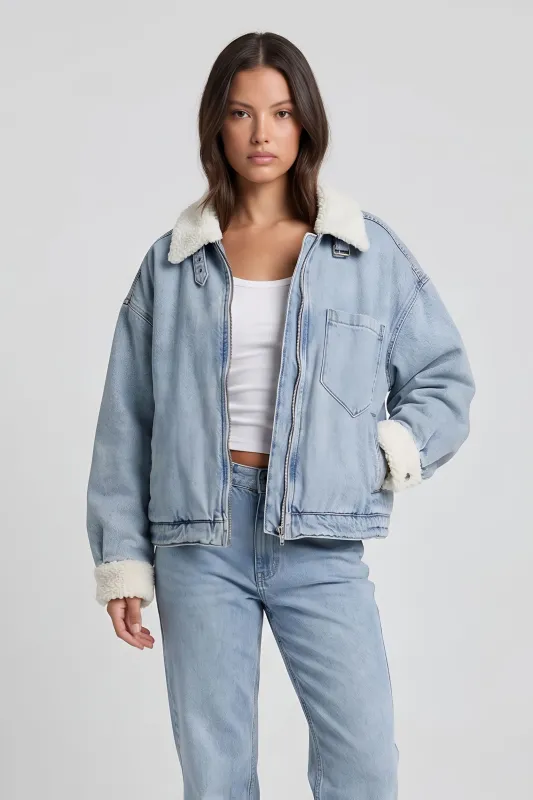 Sammy Faux Fur Denim Jacket made by Veveret