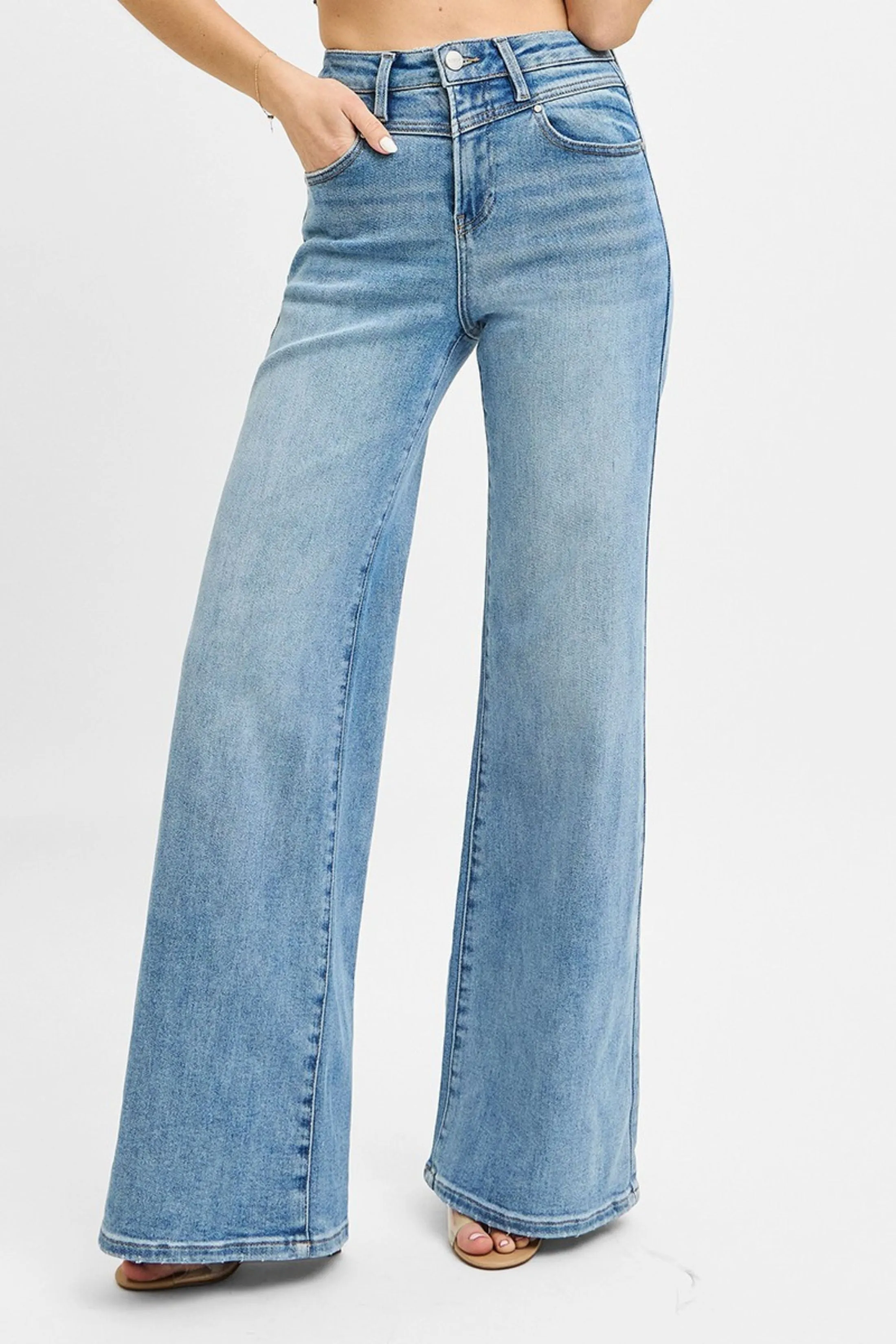 Mari High Rise Wide-Front Yoke Detail Jeans sold by fab'rik product image thumbnail 3