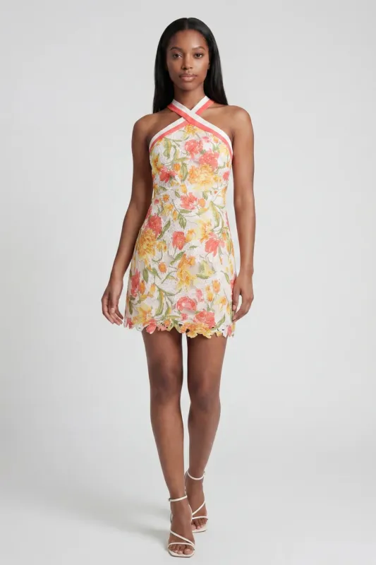 Harper Embroidered Floral Mini Dress made by Bright