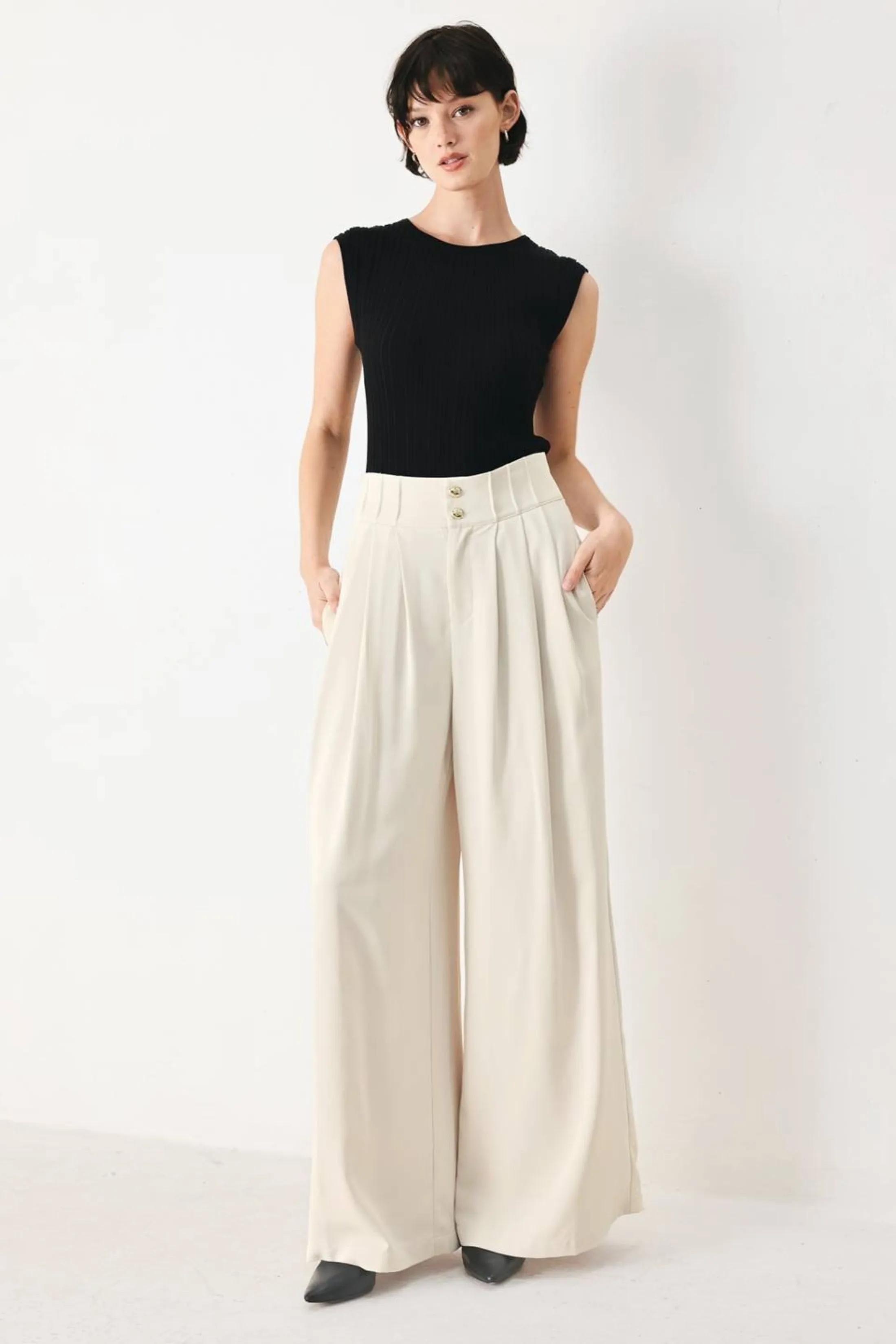 Jessie Pleated Trouser sold by fab'rik