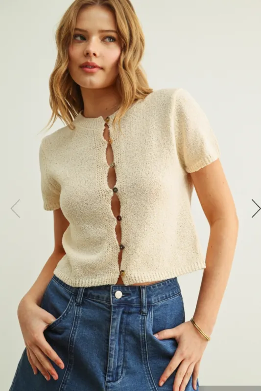 Izzy Button Knit Tee made by mioumuse