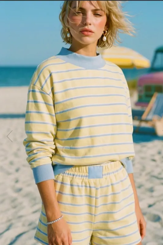 Daley Striped Sweatshirt made by Day + Moon