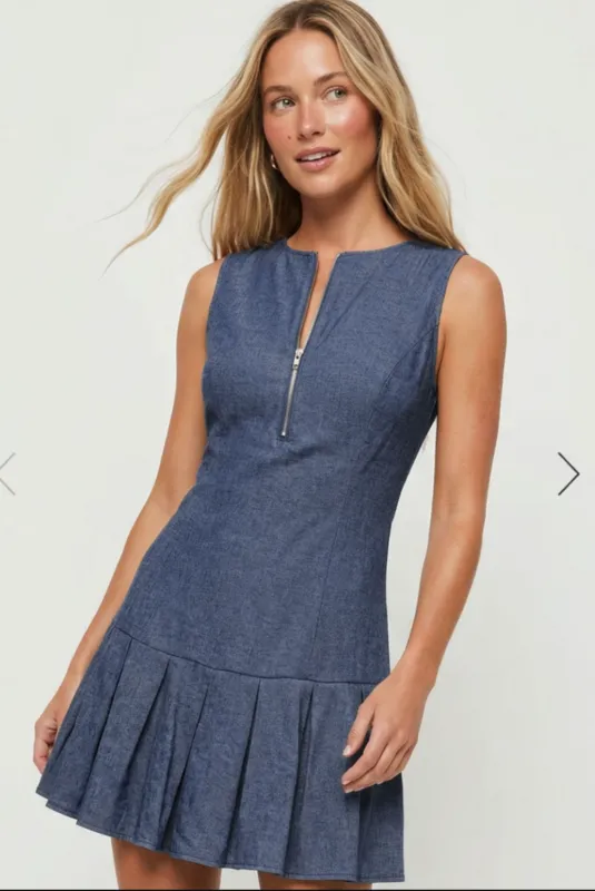Kathryn Zip Up Mini Dress made by Naked Zebra