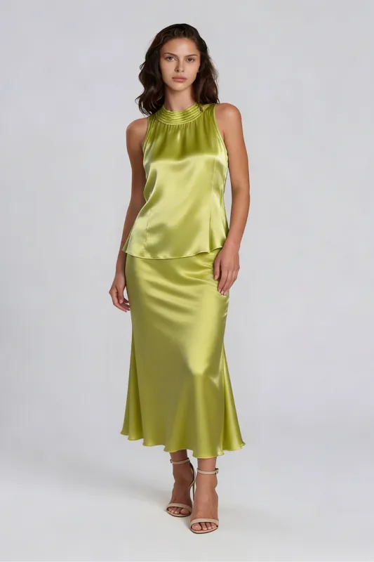 Gracie Satin Halter Top made by Fate