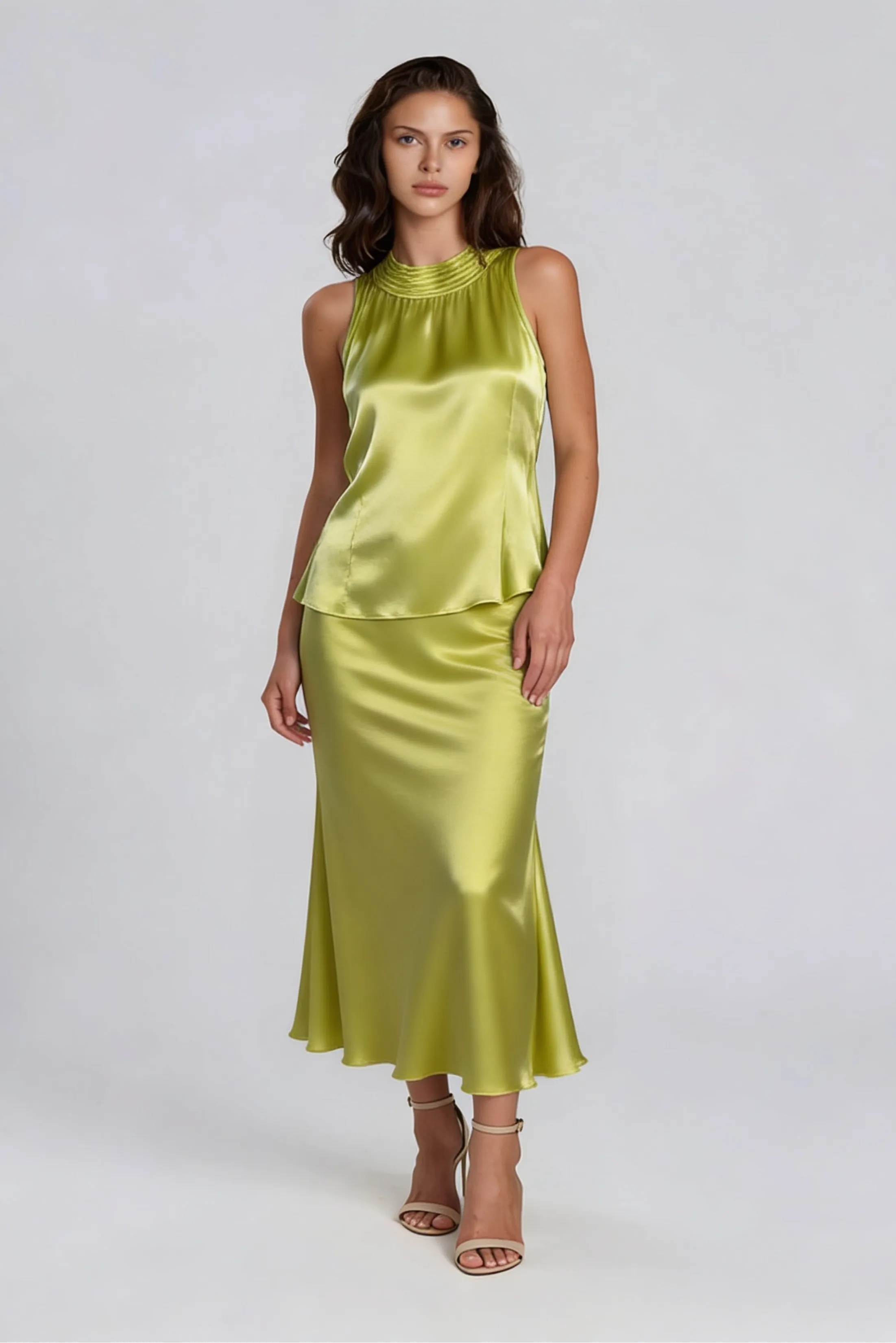 Gracie Satin Halter Top sold by fab'rik