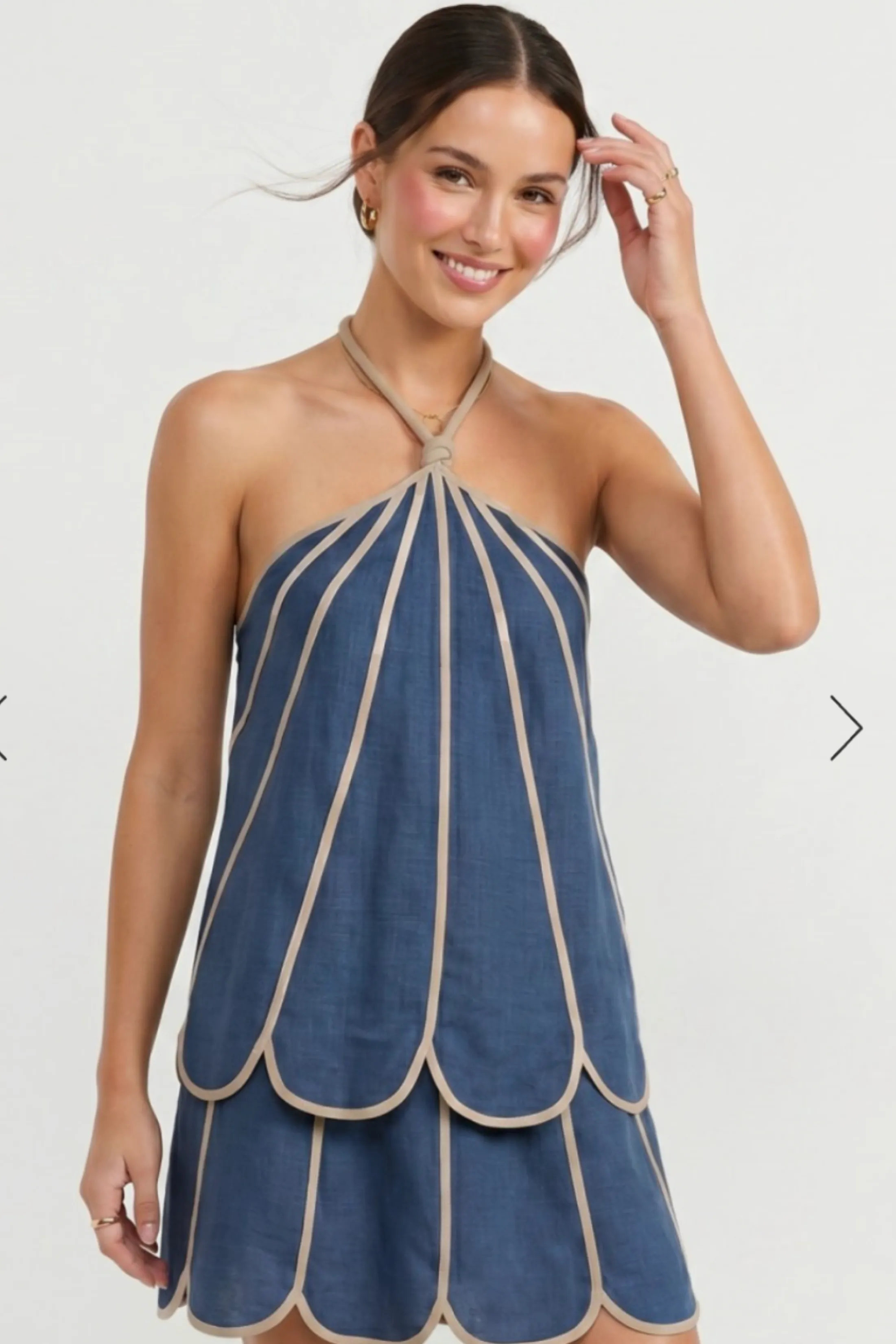 Maddie Panel Linen Top sold by fab'rik
