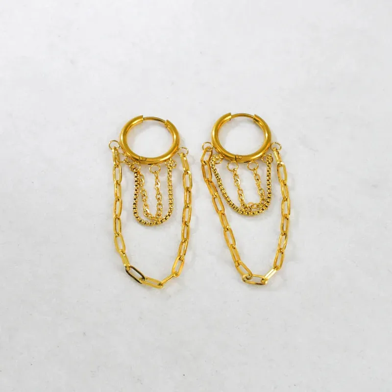 Claire Chain Hoop Earrings made by fab'rik