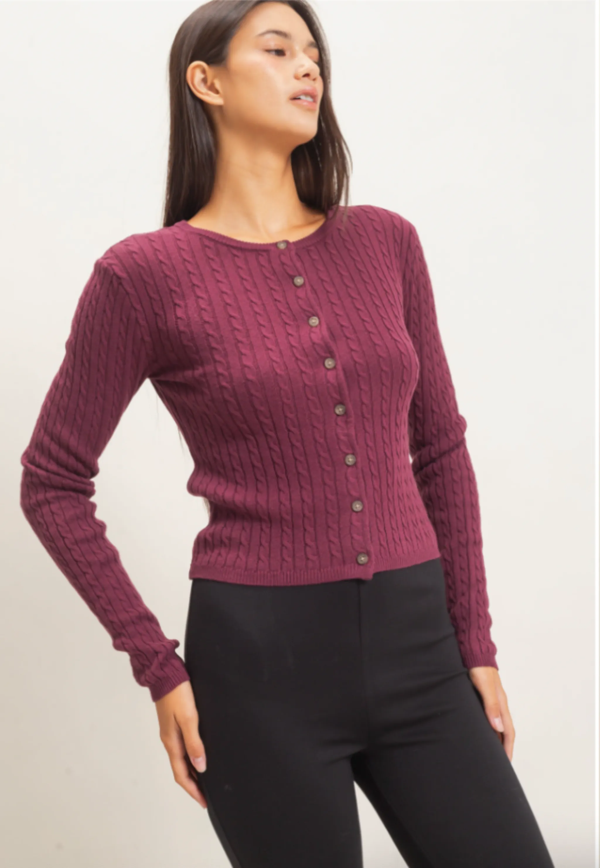 Harper Cable Knit Cardigan sold by fab'rik