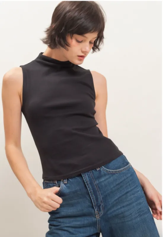 Harlow Sleeveless Mock Neck Top made by HYFVE