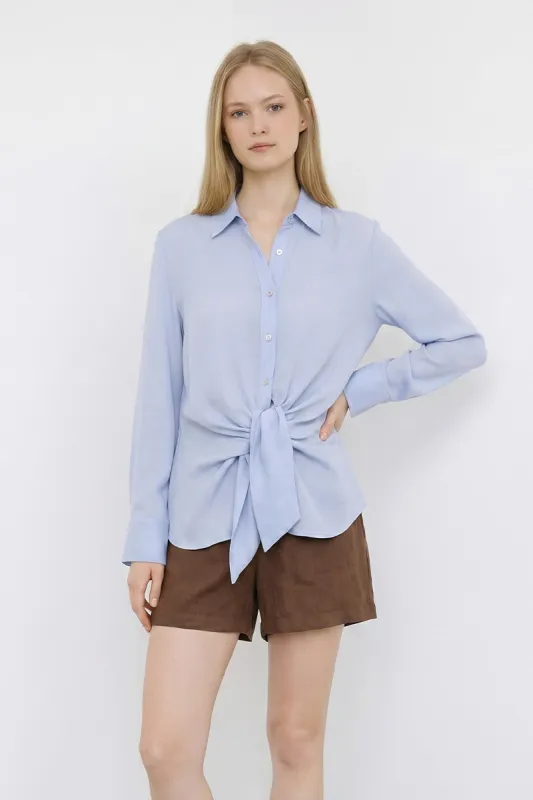Saralyn Tie Front Button Up Top made by fab'rik