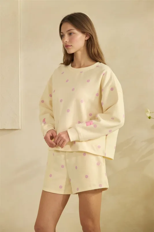 Lorenzo Polka Dot Crew Neck made by Veveret