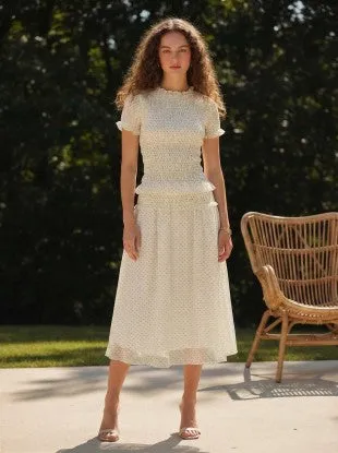 Cece Polka Dot Woven Skirt sold by fab'rik