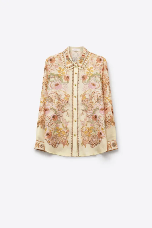 Perry Patterned Button Up Blouse made by Q2