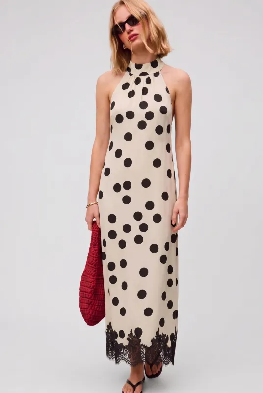 Jessie Polka Dot Lace Maxi Dress made by TCEC