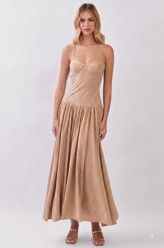 Mary Striped Maxi Dress made by TCEC