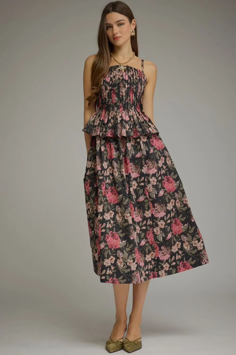 Emmi Ruffle Floral Maxi Dress sold by fab'rik