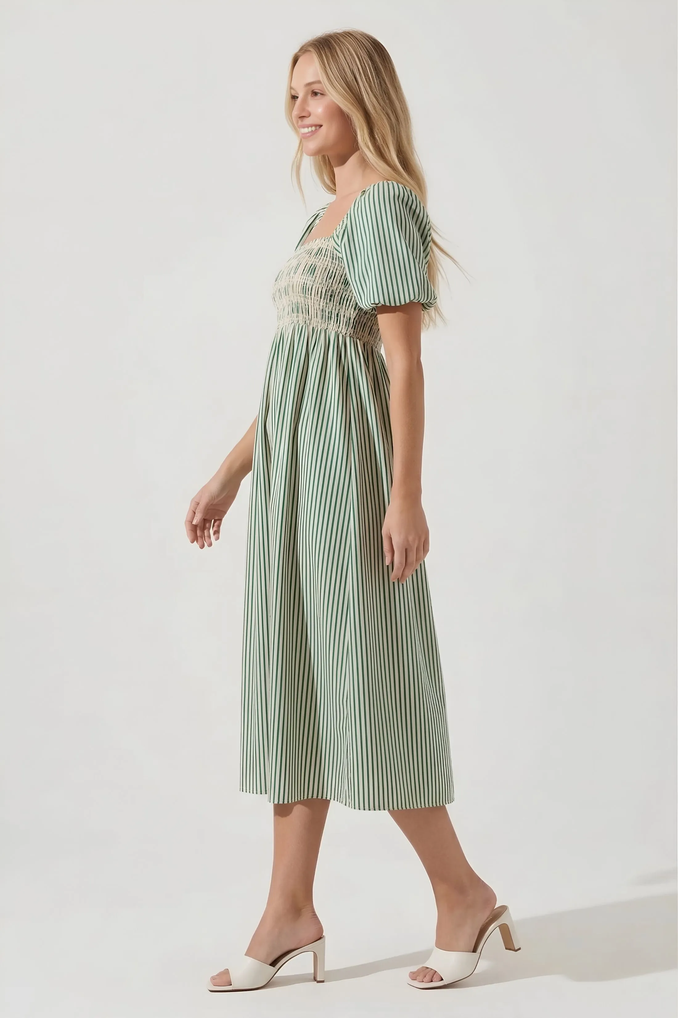 Arnold Smocked Stripe Midi Dress sold by fab'rik product image thumbnail 2