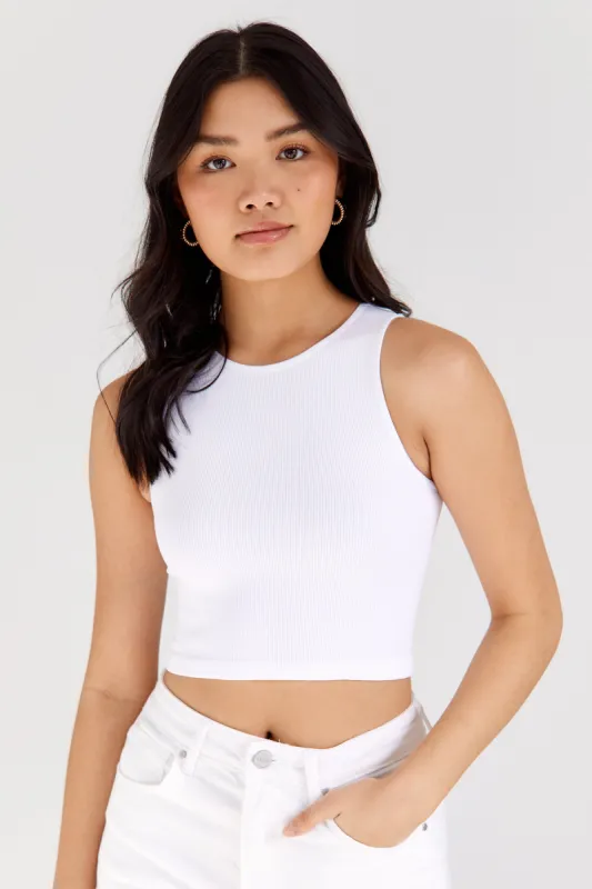 Echo Ribbed Cropped Tank sold by fab'rik