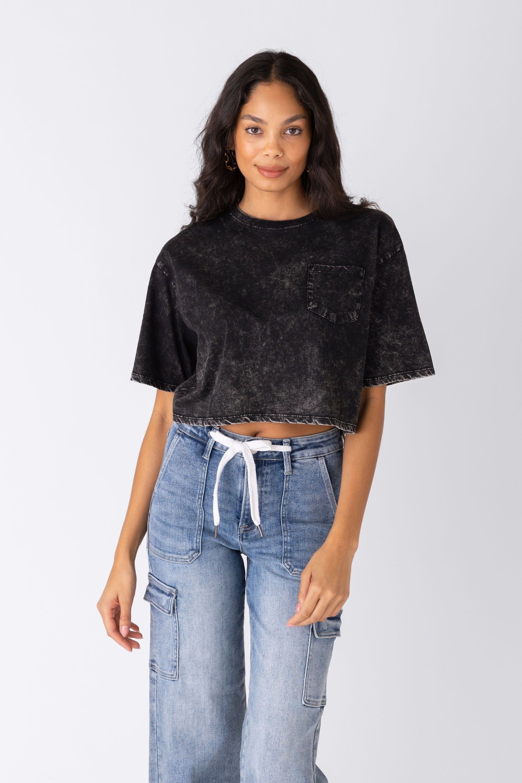 SALE - Elliot Acid Washed Cropped Tee sold by fab'rik