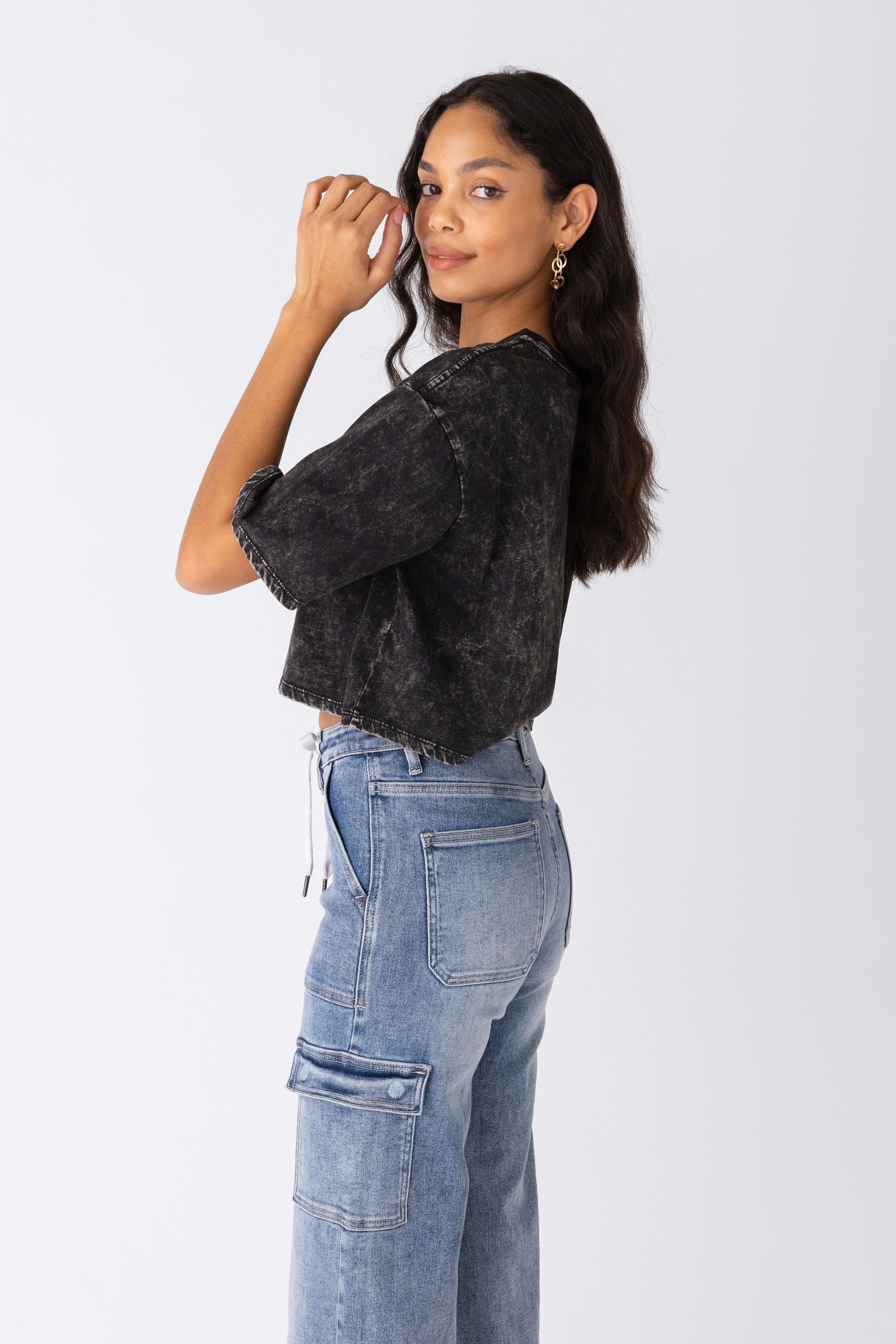 SALE - Elliot Acid Washed Cropped Tee sold by fab'rik product image thumbnail 4