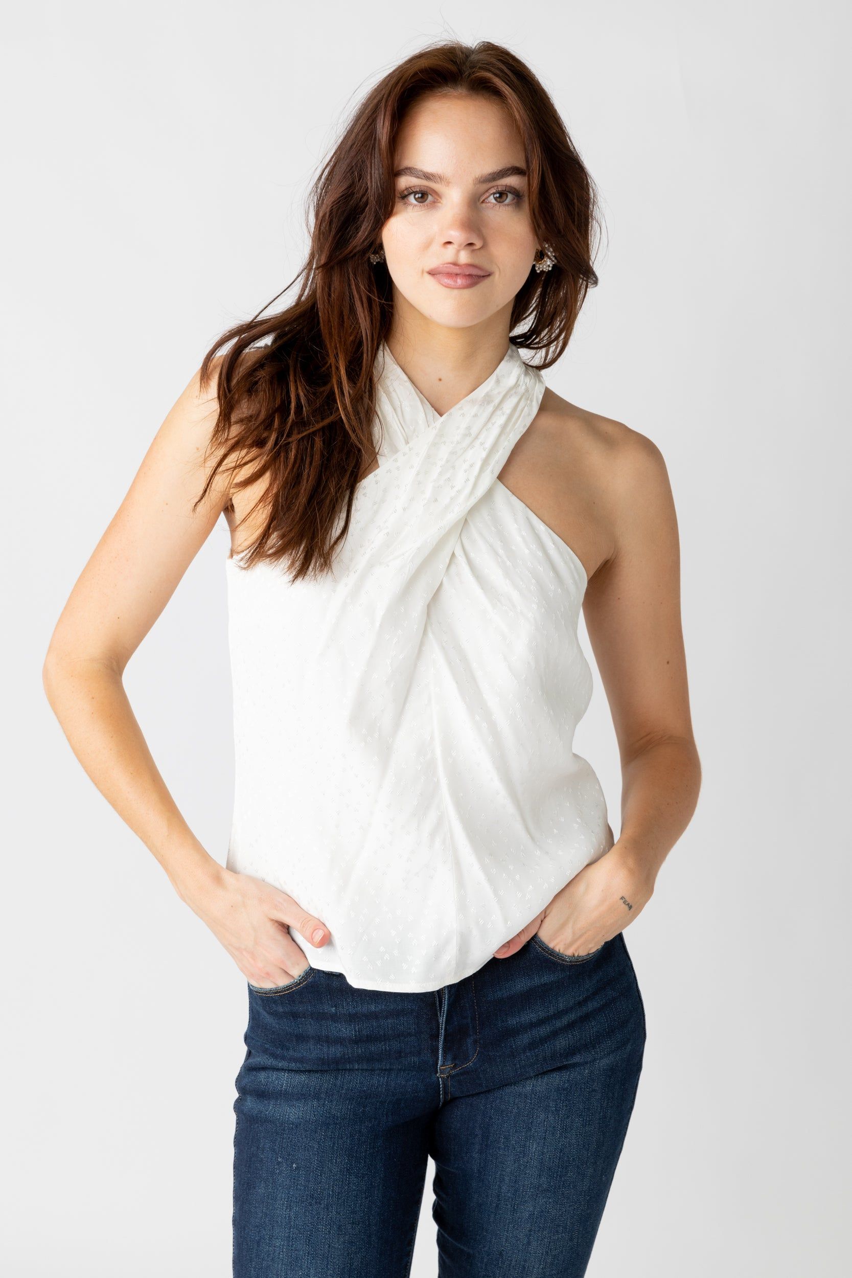 SALE - Miya Cross Neck Halter Tank sold by fab'rik