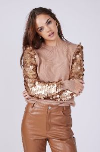 SALE - Luna Sequin Sleeve Sweater sold by fab'rik