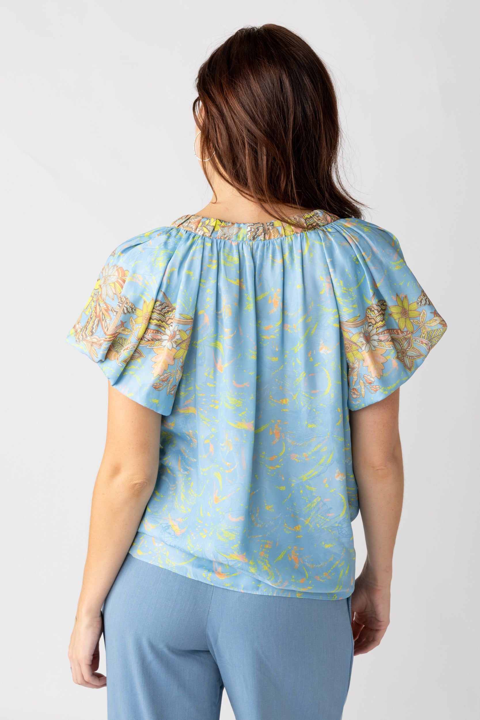 SALE - Destin Printed V Neck Blouse sold by fab'rik product image thumbnail 3