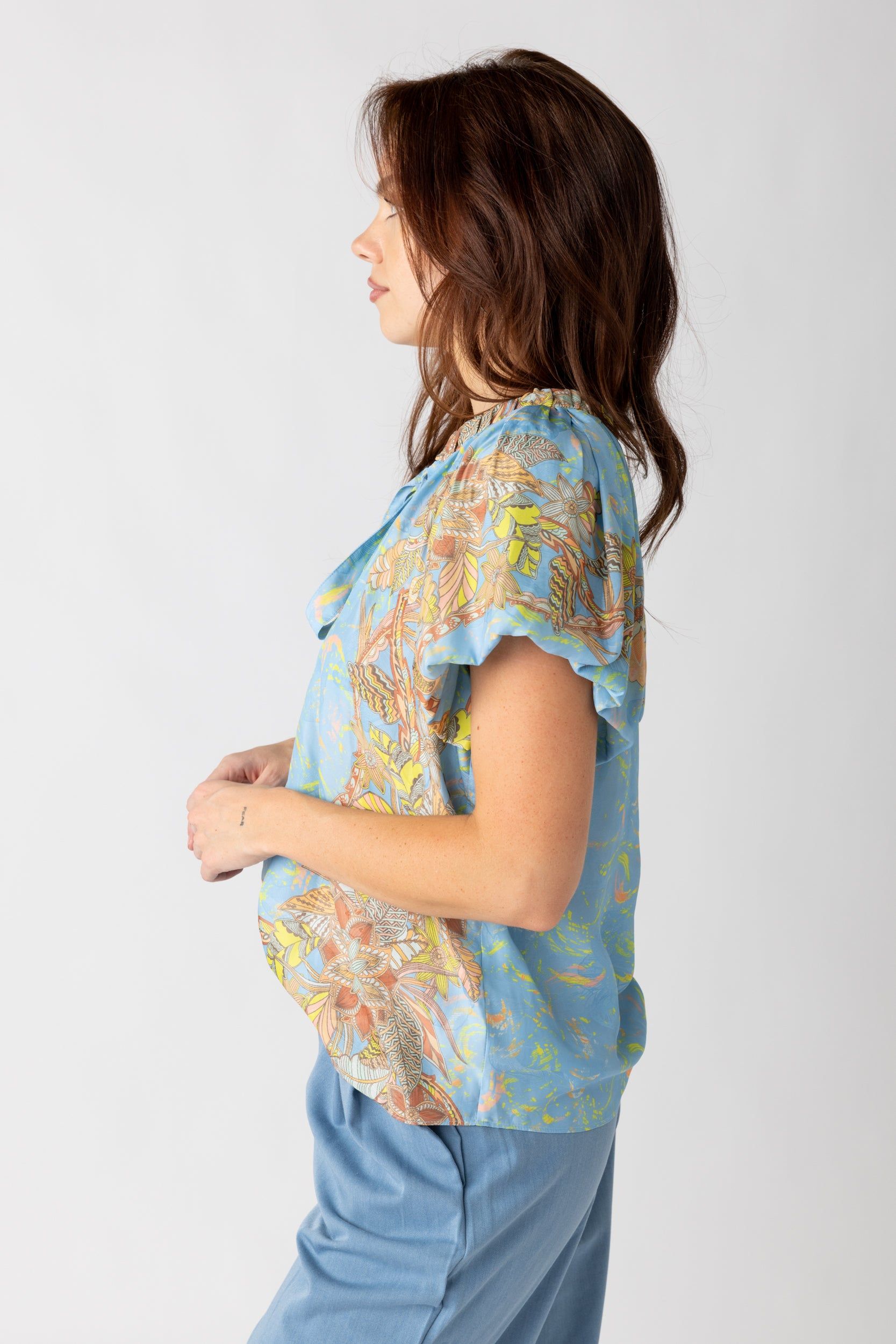 SALE - Destin Printed V Neck Blouse sold by fab'rik product image thumbnail 4