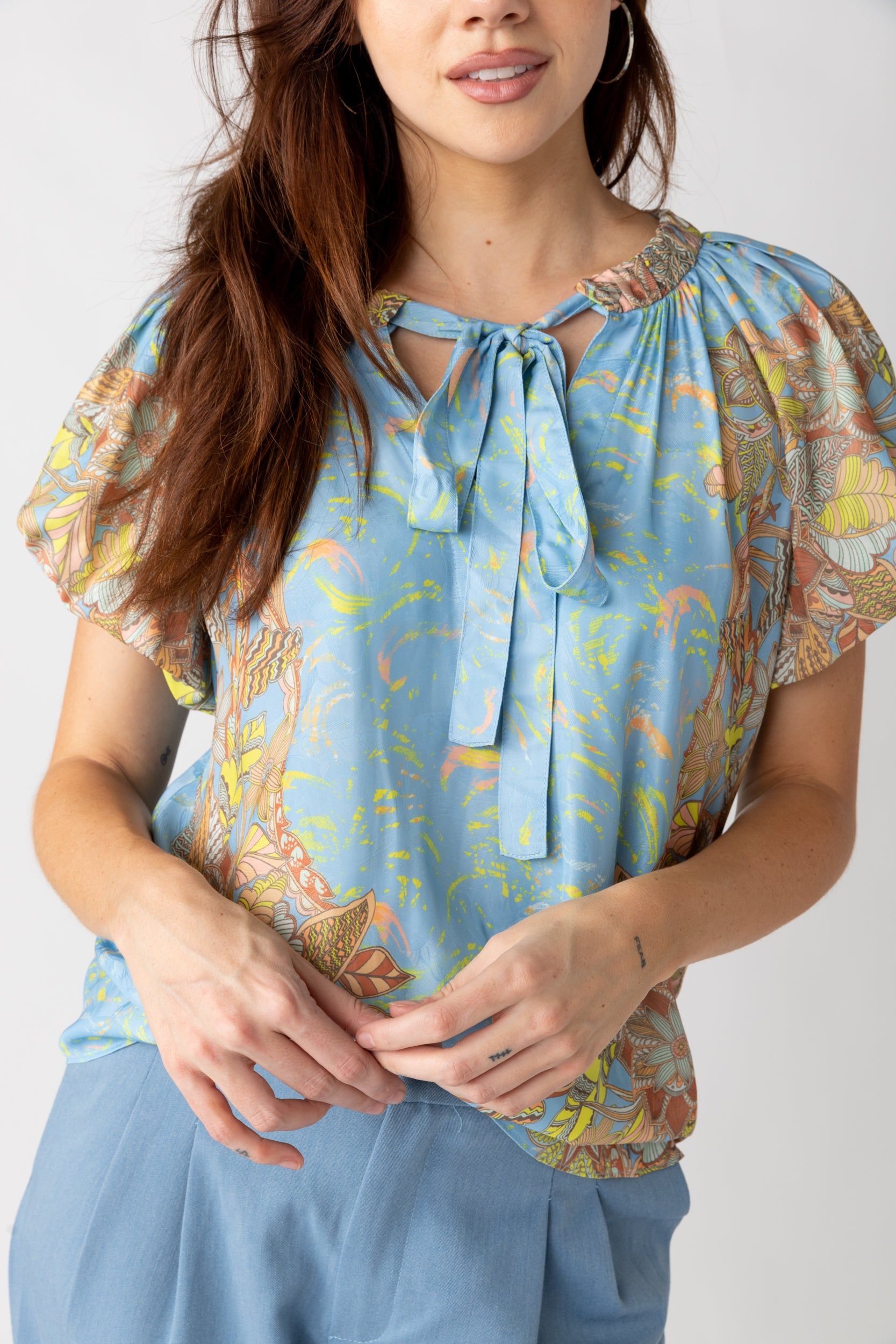 SALE - Destin Printed V Neck Blouse sold by fab'rik product image thumbnail 2