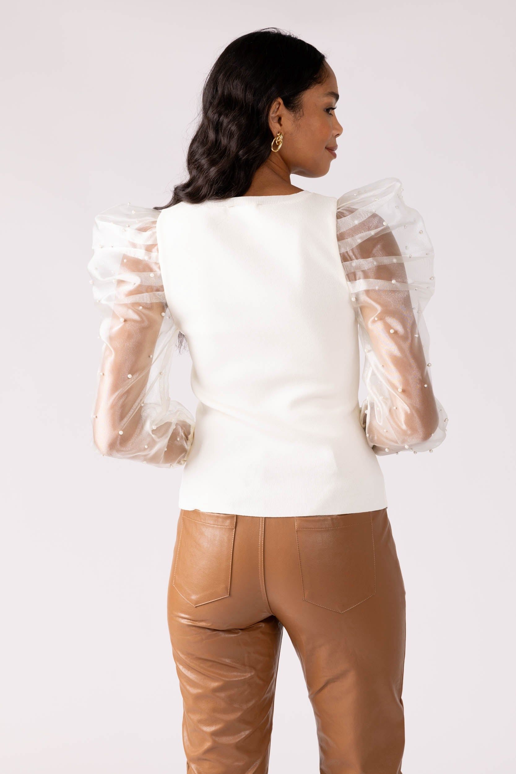 SALE - Perla Embellished Sleeve Top sold by fab'rik product image thumbnail 4
