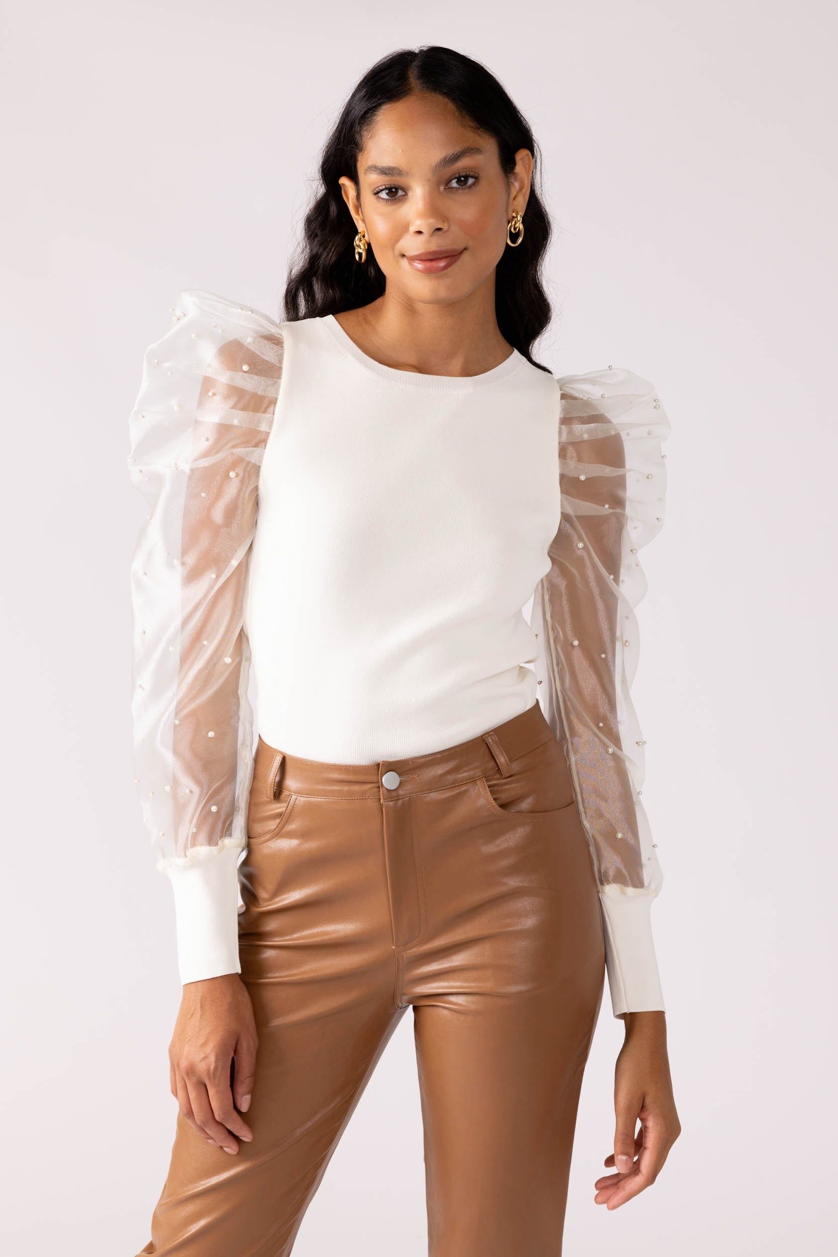 SALE - Perla Embellished Sleeve Top sold by fab'rik product image thumbnail 2