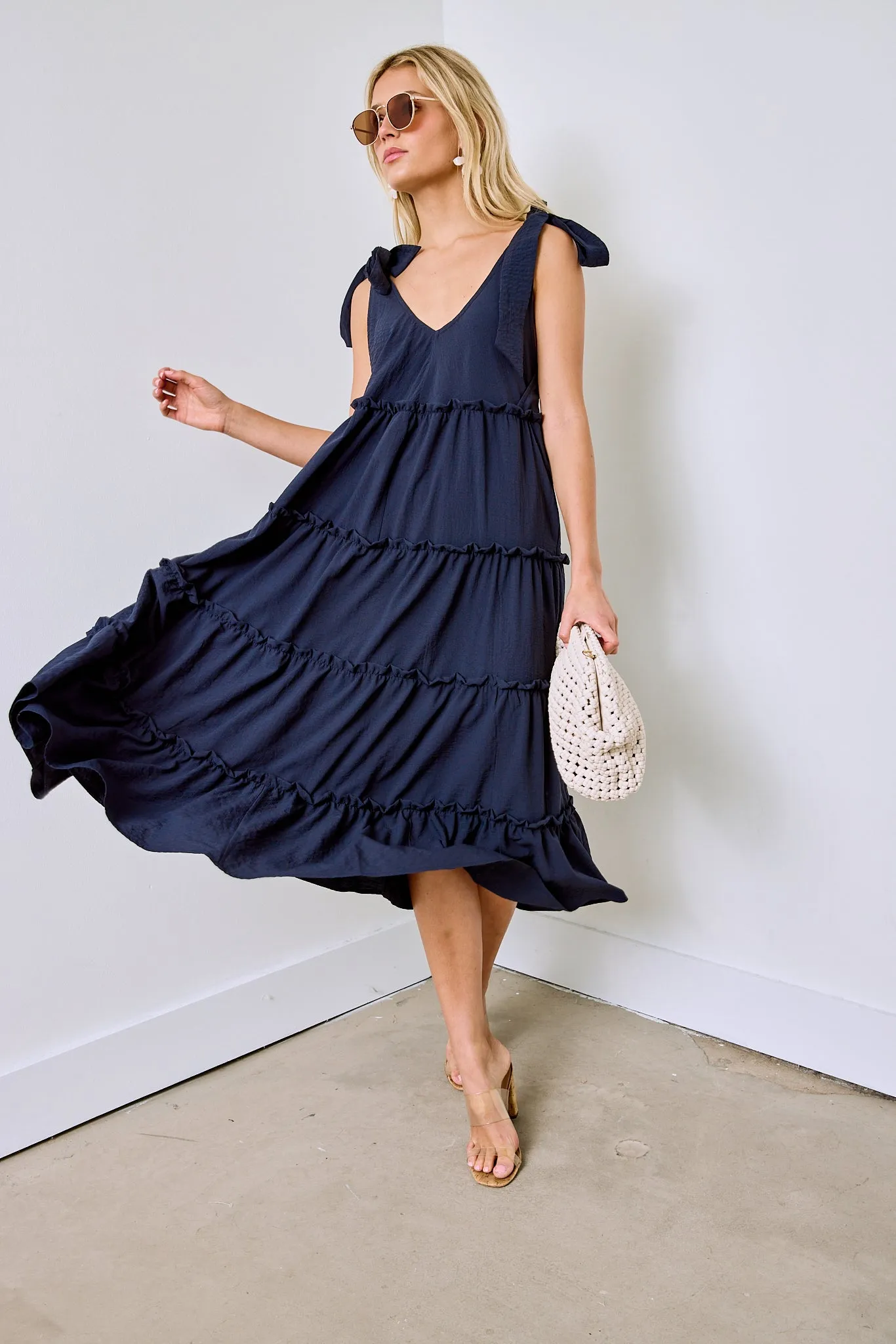 Daniels Tie Strap Midi Dress sold by fab'rik