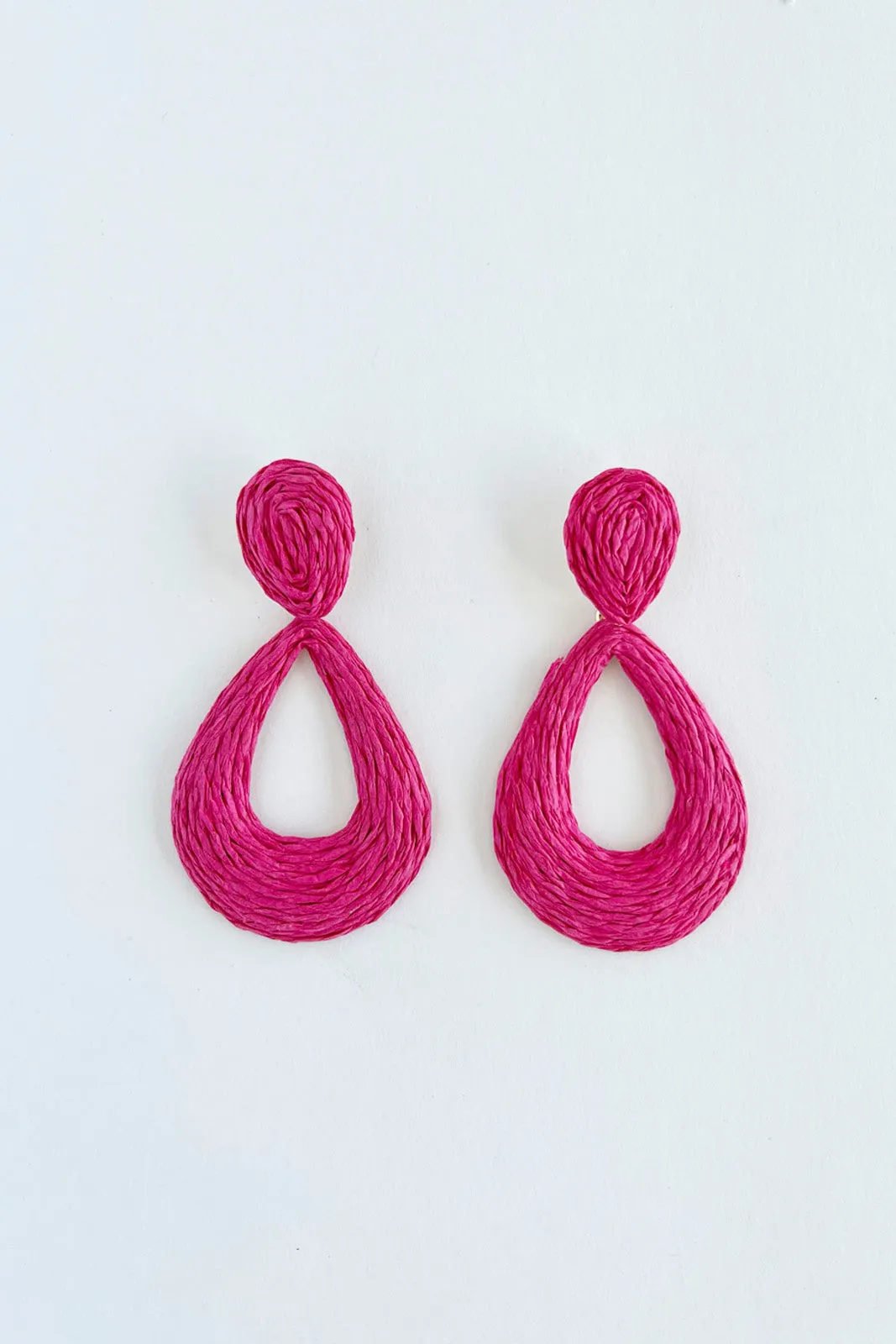Elena Wrapped Raffia Teardrop 2 Drop Earrings sold by fab'rik product image thumbnail 2