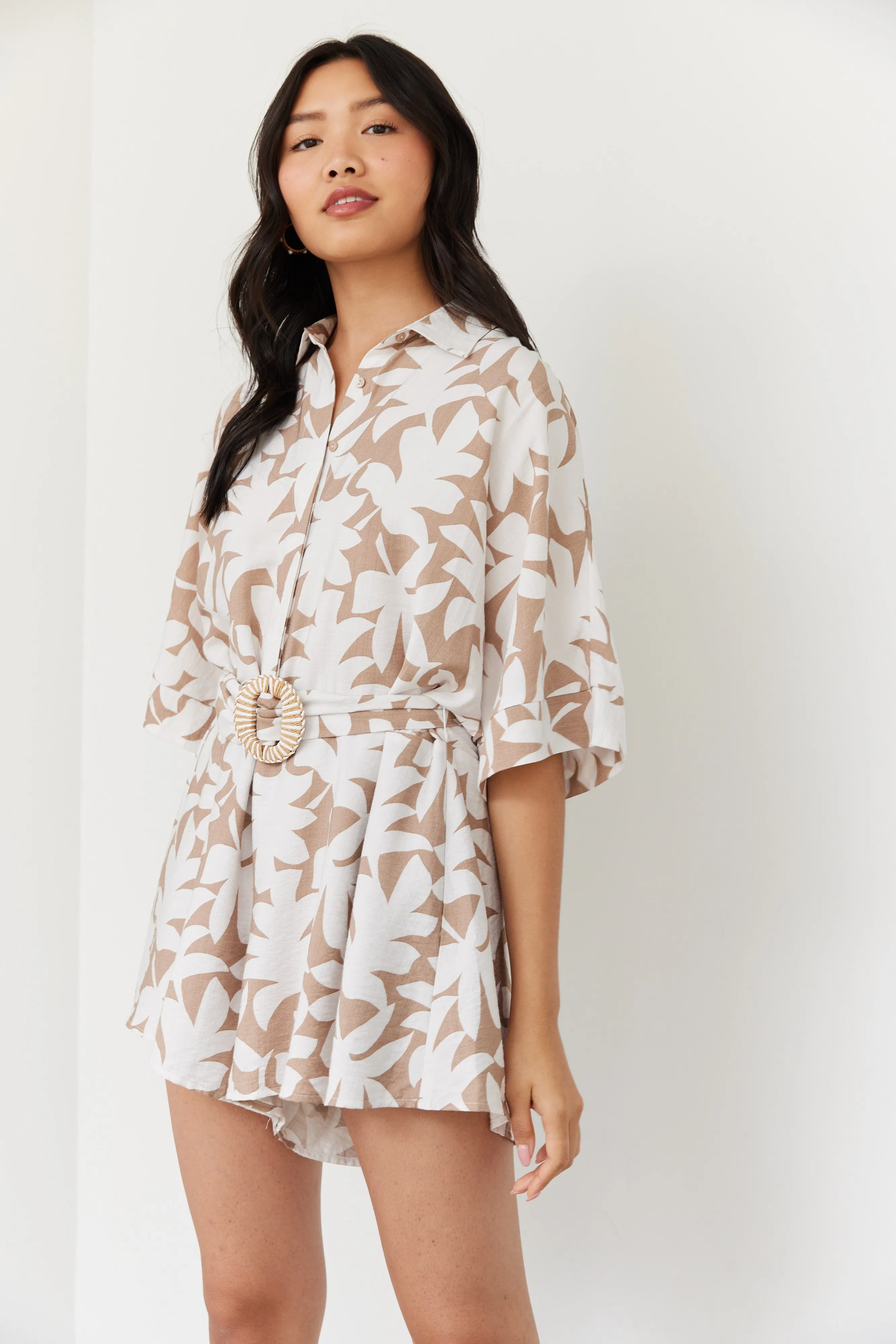 SALE - Bibi Short Sleeve Collared Romper sold by fab'rik