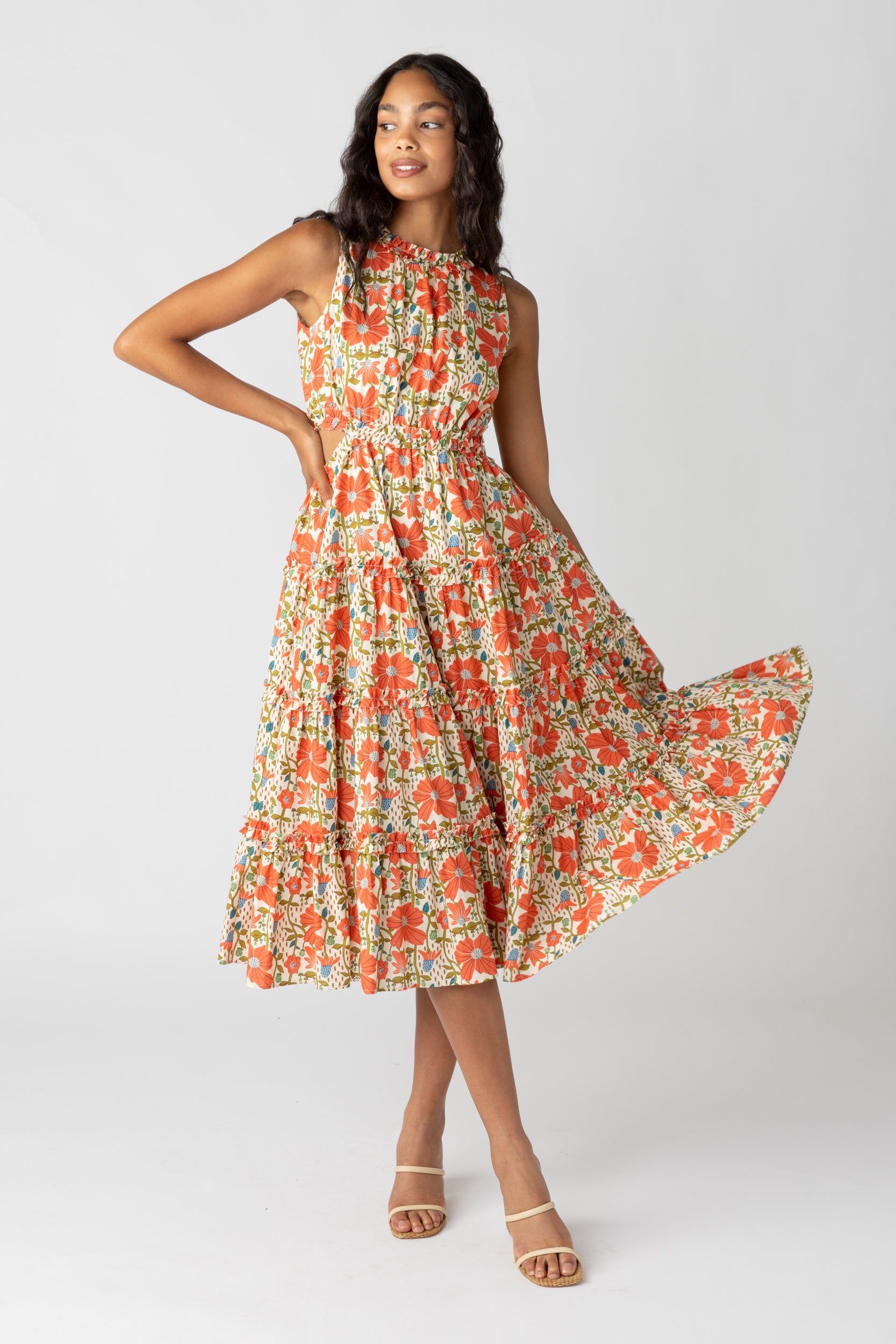 Mallory Side Cut Out Floral Midi Dress sold by fab'rik product image thumbnail 2