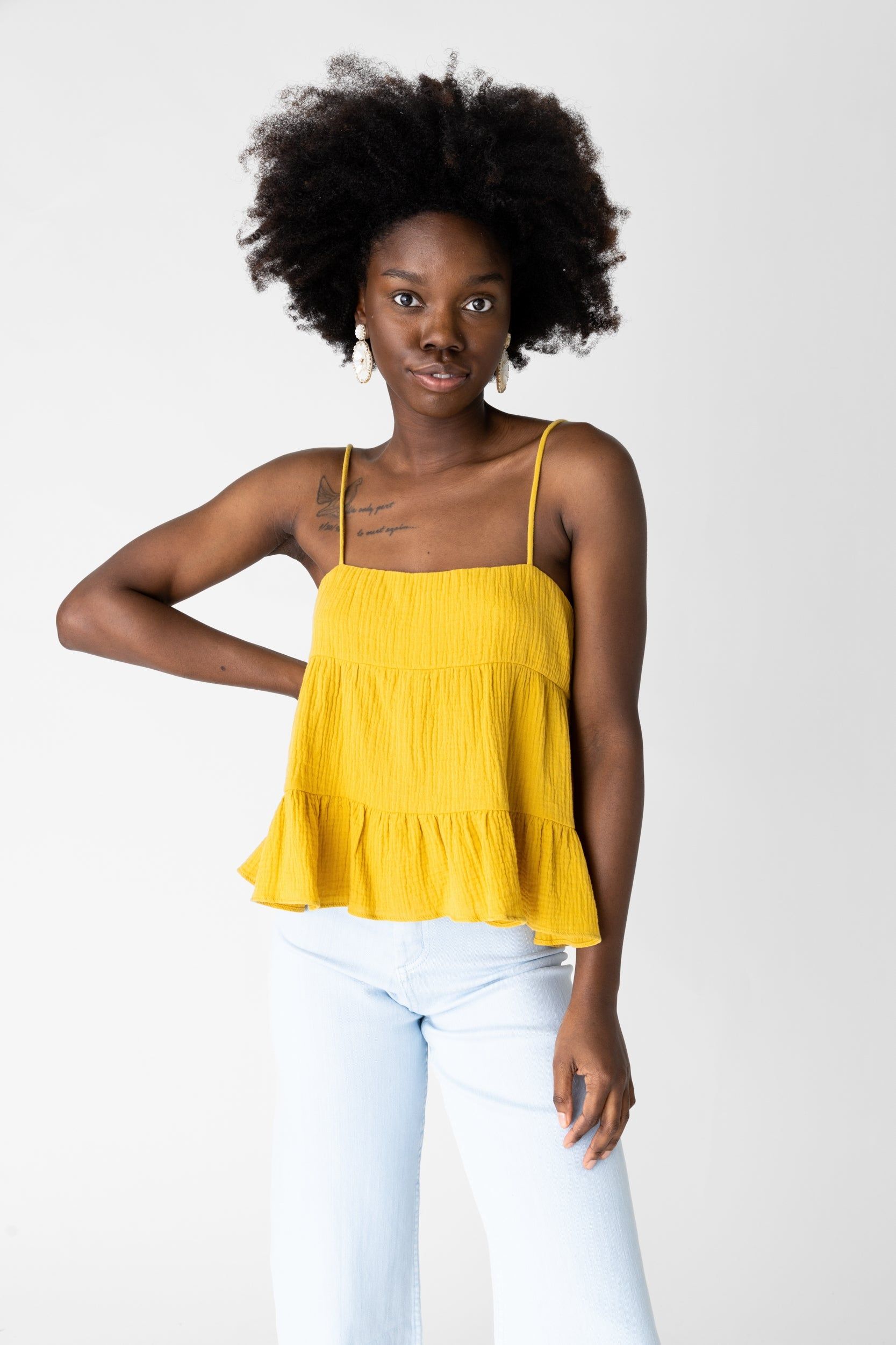 SALE - Noma Tiered Gauze Tank sold by fab'rik