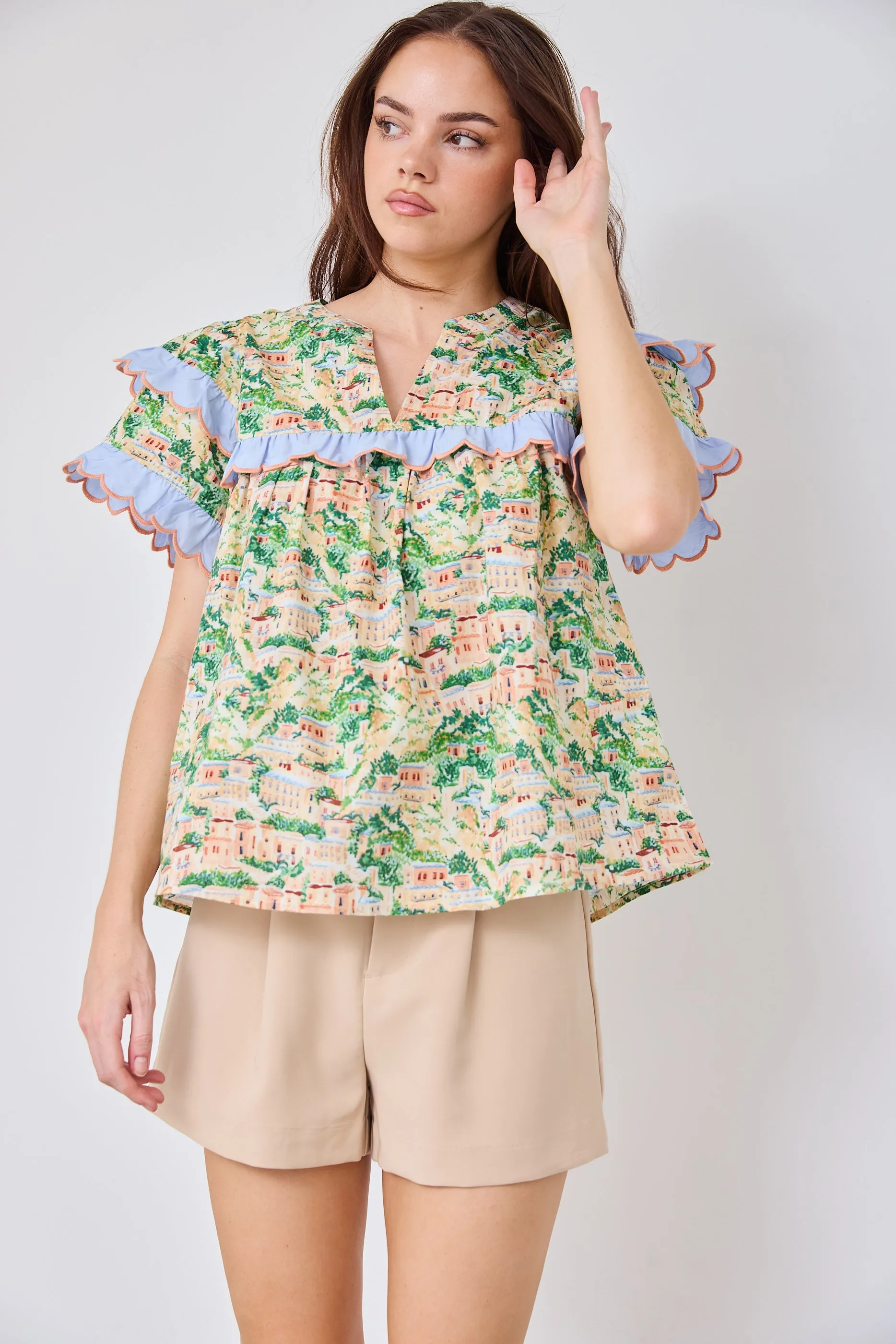 SALE - Edie Ruffle Sleeve Floral Top sold by fab'rik