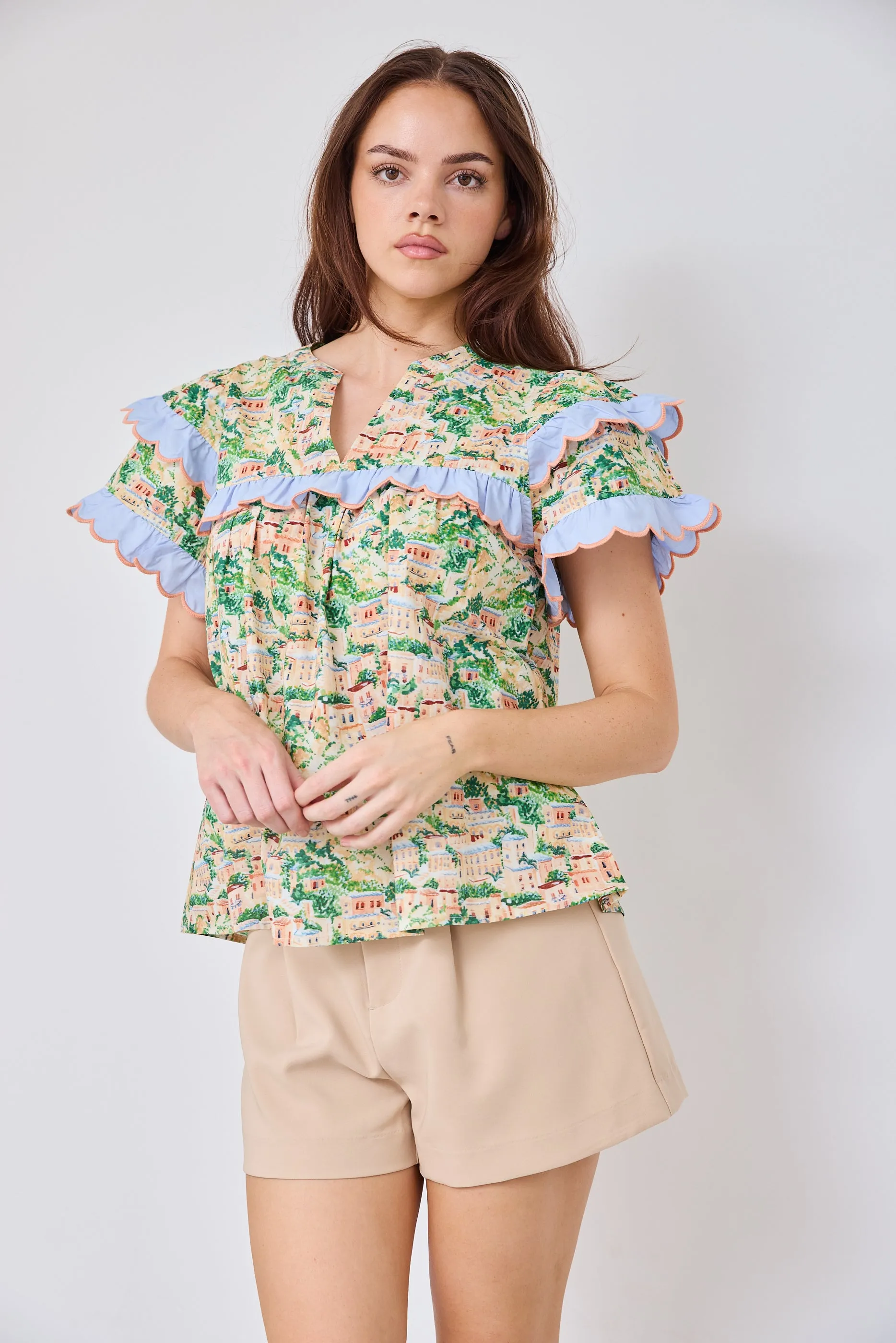 SALE - Edie Ruffle Sleeve Floral Top sold by fab'rik product image thumbnail 3