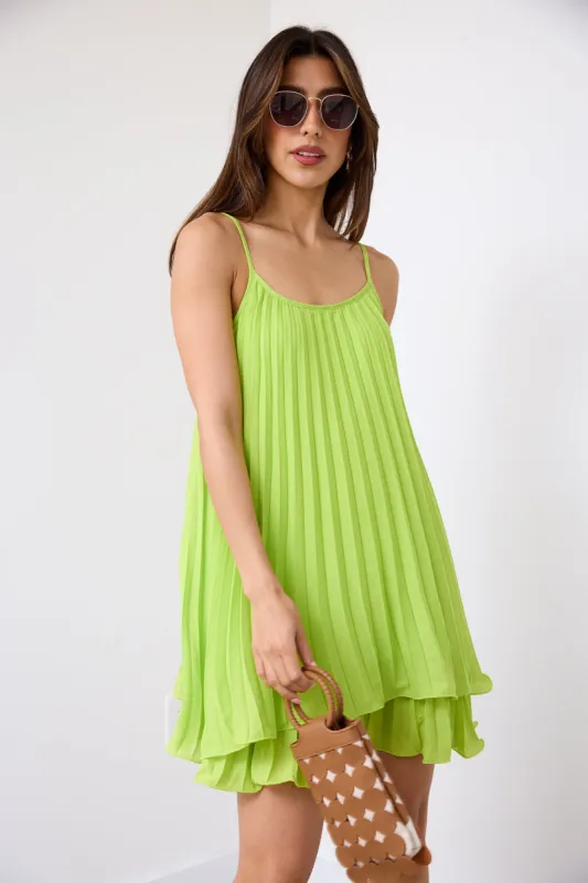 Ellen Double Pleated Mini Dress sold by fab'rik