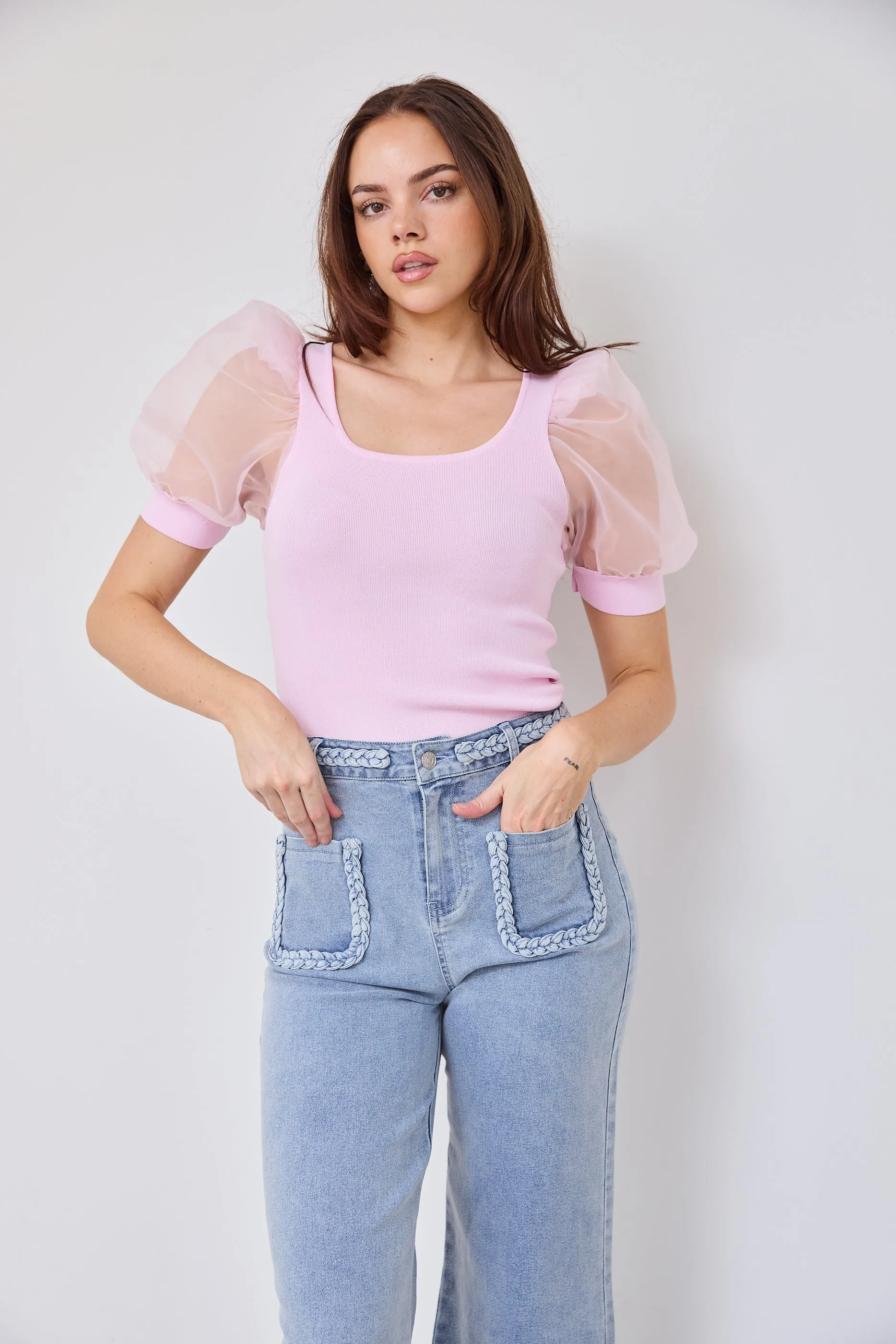 SALE - Sara Puff Sleeve Knit Top sold by fab'rik product image thumbnail 3