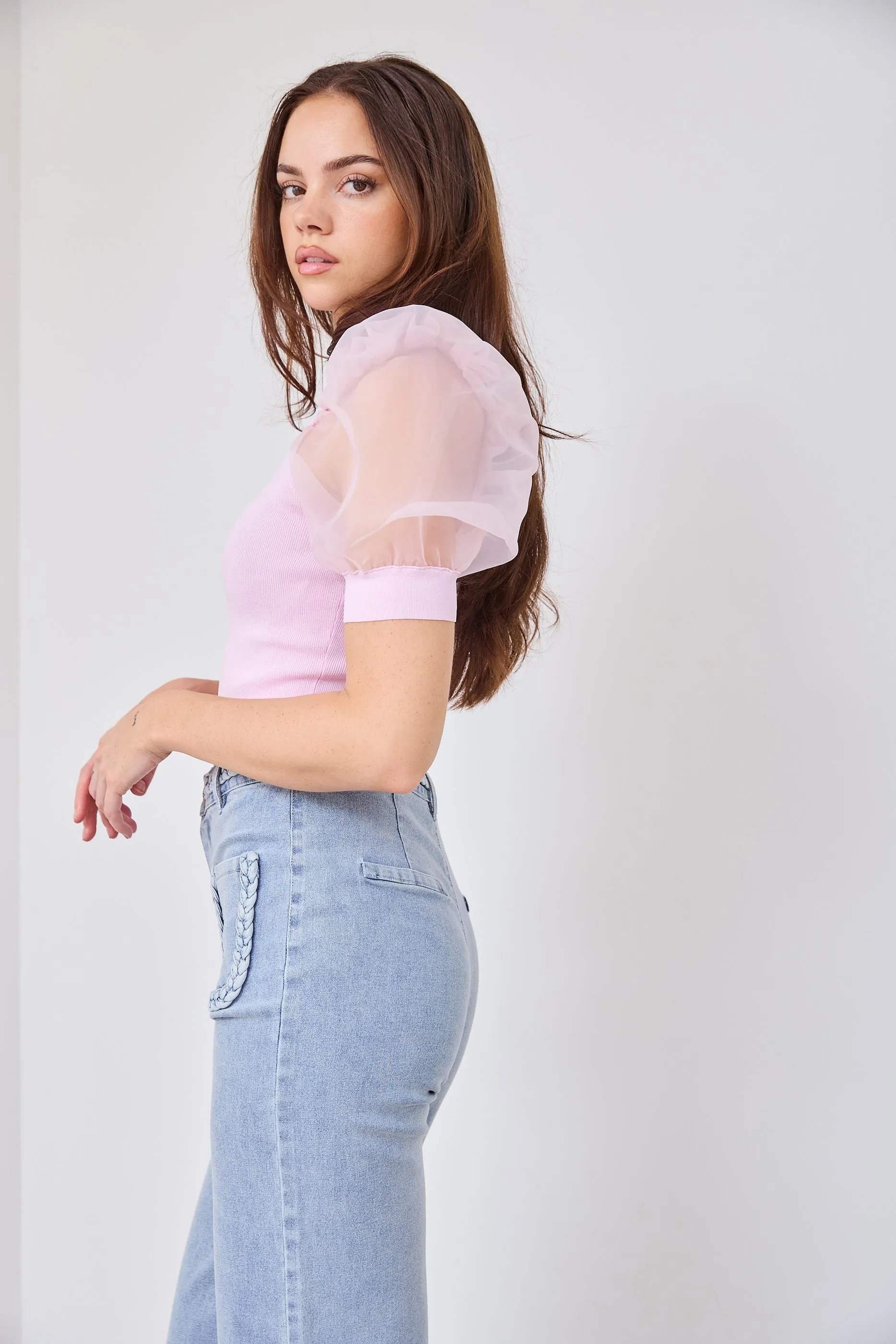 SALE - Sara Puff Sleeve Knit Top sold by fab'rik product image thumbnail 2
