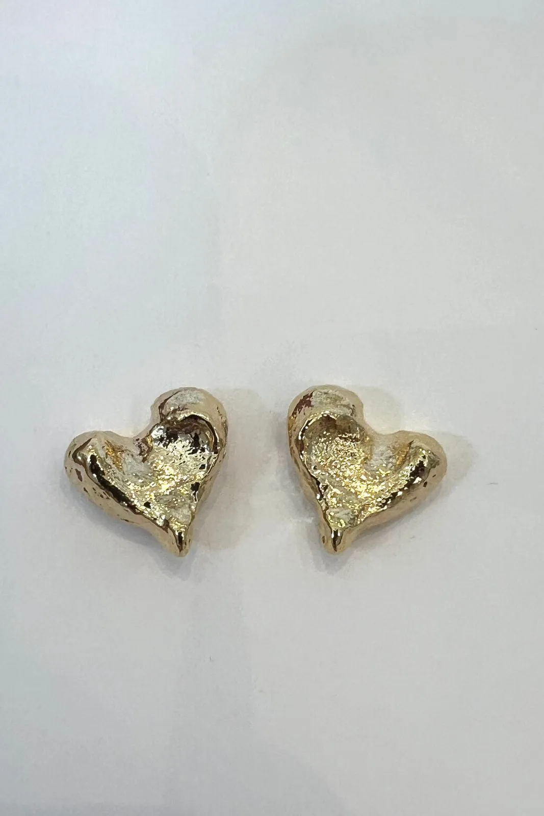 Kayne Hammered Heart Stud Earrings sold by fab'rik