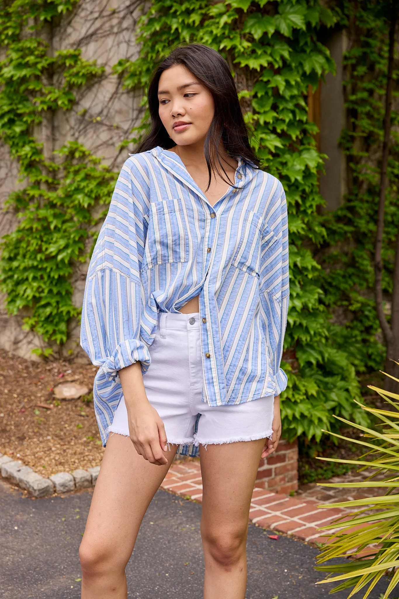 Doris Stripe Button Down sold by fab'rik